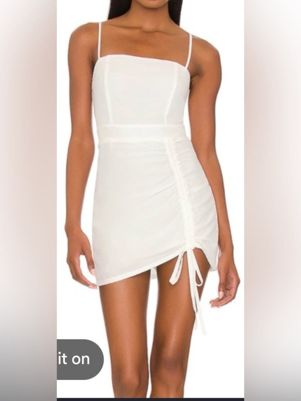 Superdown Fabiana White Ruched Mini Dress